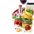 Italian Pasta and wine
