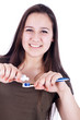 Girl with toothbrush