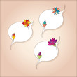 delicious tags with abstract flowers