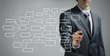 Foto: Businessman drawing empty diagram Businessman drawing empty diagram