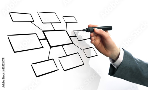Photo: Hand of a Businessman drawing an empty diagram Hand of a Businessman drawing an empty diagram