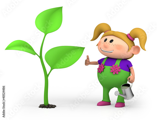 Illustration: girl with large sprout girl with large sprout