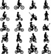 Vektor: children riding bicycles - vector children riding bicycles - vector