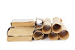 Many ancient scrolls and old books