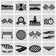Racing and speed related icons set.