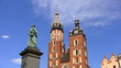 Mickiewicz Monument and Saint Mary’s Basilica, Krakow, Poland