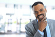 Closeup portrait of a successful African American