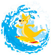 Kangaroo surfer riding a big ocean wave