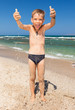 funny boy on the beach