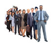 business man and his team isolated over a white