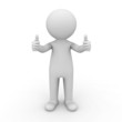 3d man showing thumbs up
