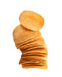 potato chips on a white background potato chips on a white background