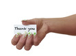 Foto: Note in Woman Hand Thank you! Note in Woman Hand Thank you!