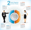 Colourful segmented wheel format presentation diagram