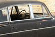 Wrecked abandoned car cockpit cabin detail