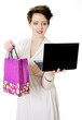 Young woman shopping on-line