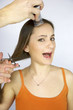 Girl screaming getting hair cut and shaved Girl screaming getting hair cut and shaved