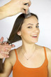 Cutting long hair with scissors Cutting long hair with scissors