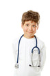 A little smiling doctor with stethoscope
