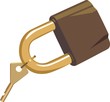 Padlock with a key