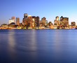 Boston Financial District Skyline at Dusk
