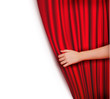 Background with red velvet curtain  Vector