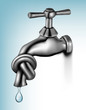 Water tap tied in knot   Vector illustration