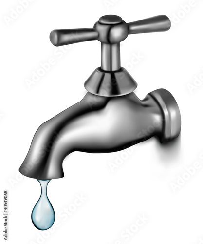 Vector: Water tap with drop Vector illustration Water tap with drop Vector illustration