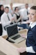business woman giving presentation