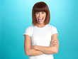 funny, pretty woman showing her tongue