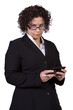 Hispanic Businesswoman Texting Hispanic Businesswoman Texting