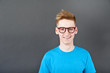 Young man on black background Young man on black background