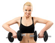 Athletic young lady working out with weights Athletic young lady working out with weights
