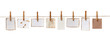 clothes peg and note paper on clothes line rope