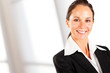 smiling businesswoman closeup portrait