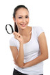 woman with magnifier glass