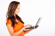 casual woman using laptop computer