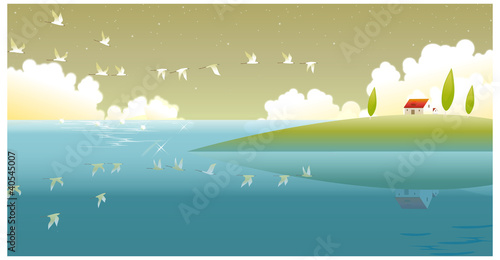 Vector: Countryside scene Countryside scene