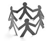 paper people shape cut connection chain