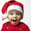 Erschrockenes Baby zu Weihnachten