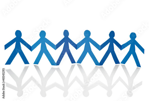 Photo: paper people shape cut connection chain paper people shape cut connection chain