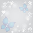 Abstract background with butterflies and flowers