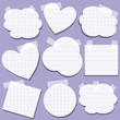 Vector: Set of paper stickers with tape Set of paper stickers with tape