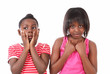 Worried kids with unhappy expression