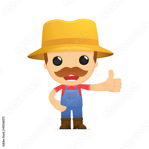 Vector: funny cartoon farmer funny cartoon farmer