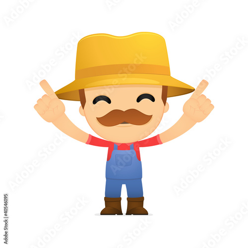 Vector: funny cartoon farmer funny cartoon farmer