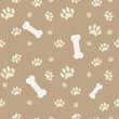 Background with dog paw print and bone