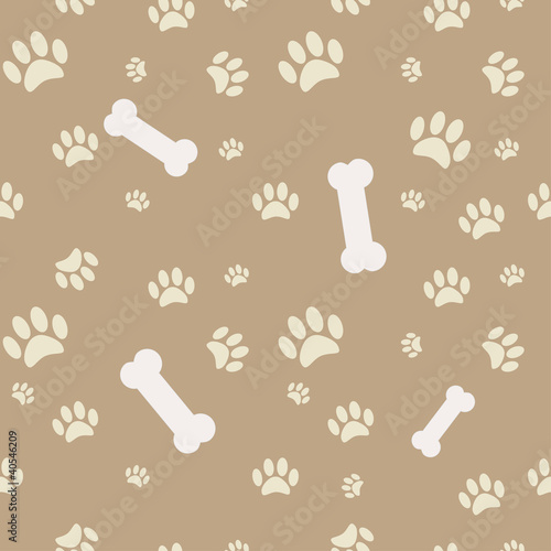 Vector: Background with dog paw print and bone Background with dog paw print and bone