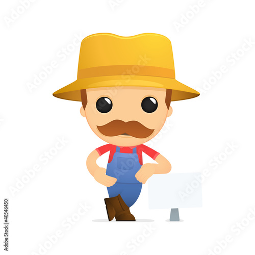Vector: funny cartoon farmer funny cartoon farmer