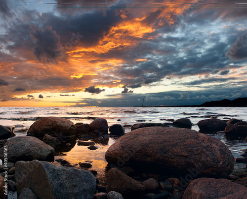 Foto: Sunset view over Baltic sea Sunset view over Baltic sea